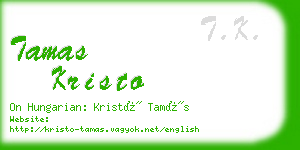 tamas kristo business card